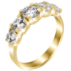 Χρυσό σειρέ δαχτυλίδι Κ14 με ζιργκόν